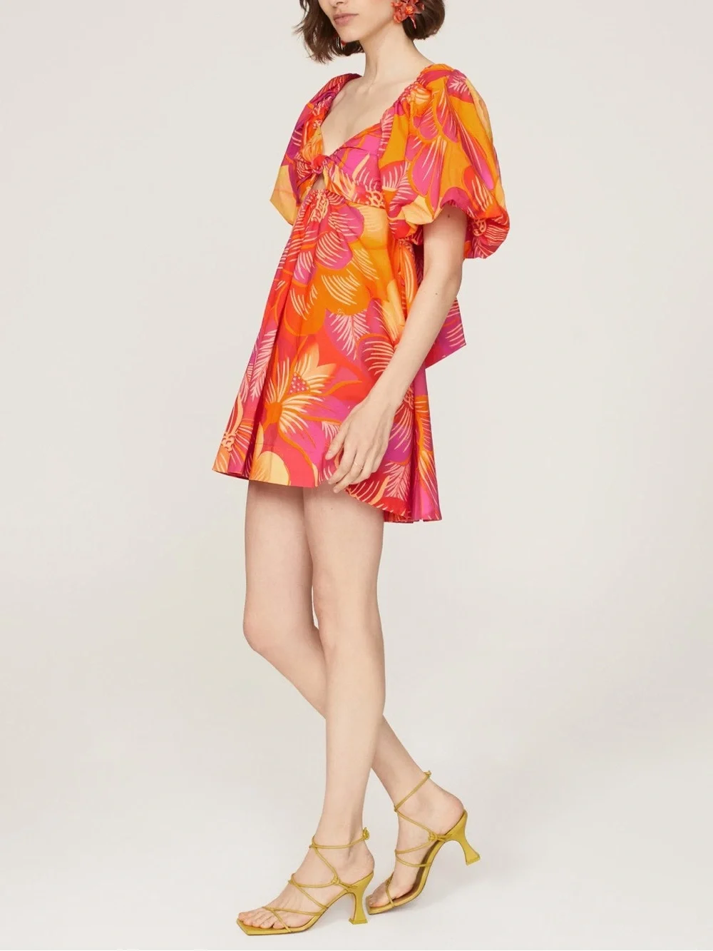 FARM Rio Pink & Orange Summer Garden Mini Dress